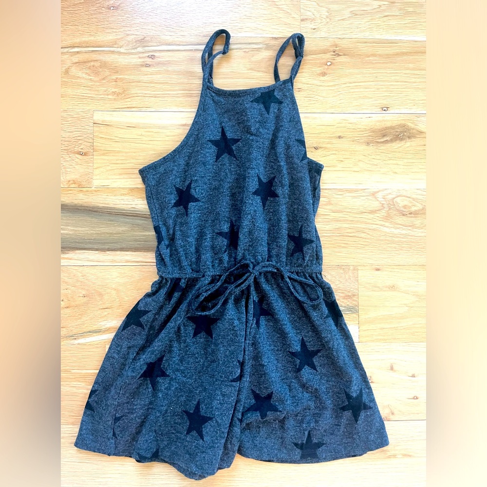 Women’s XXS Gray Romper with Black Stars